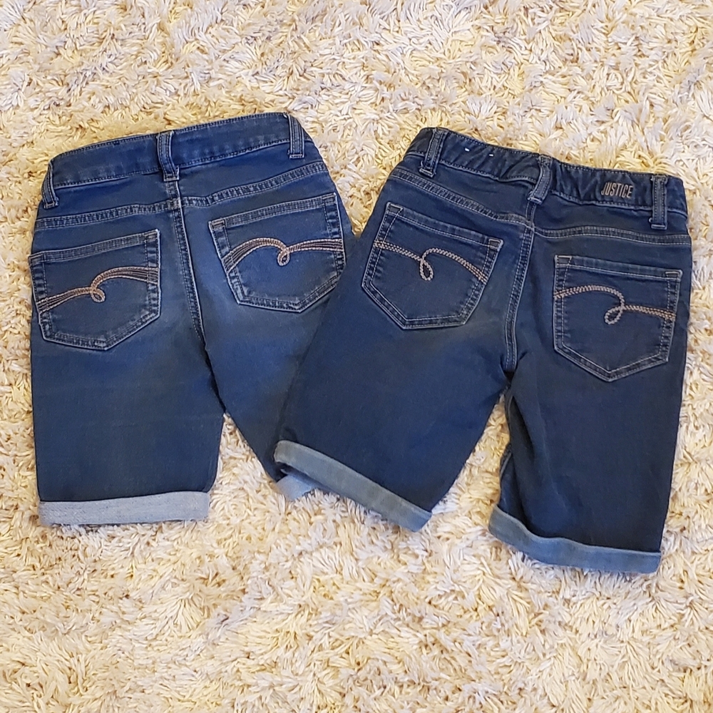 (2) Justice Cuffed Jean Shorts